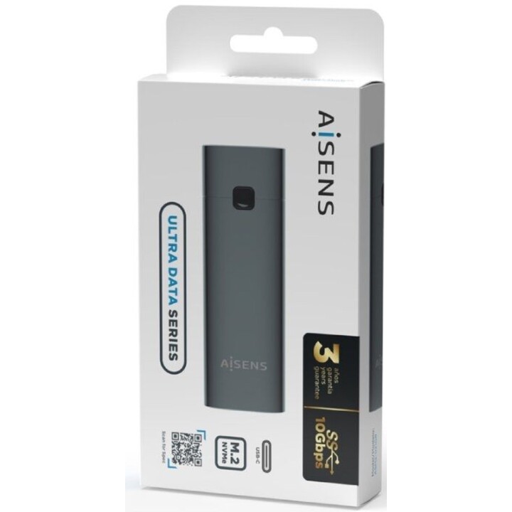 Caja Externa para Disco SSD M.2 NVMe Aisens ASM2-021GR/ USB 3.1 Gen2/ Sin Tornillos