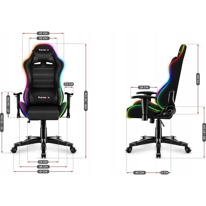 CHAISE DE JEU POUR ENFANTS HUZARO RANGER 6.0 RGB MESH