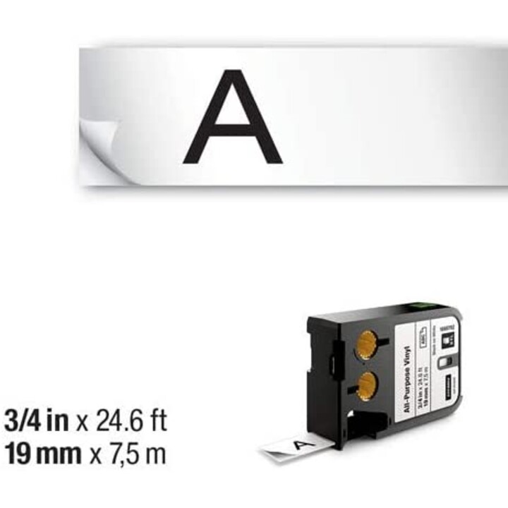DYMO XTL multi-purpose vinyl labeling tape white 19 mm
