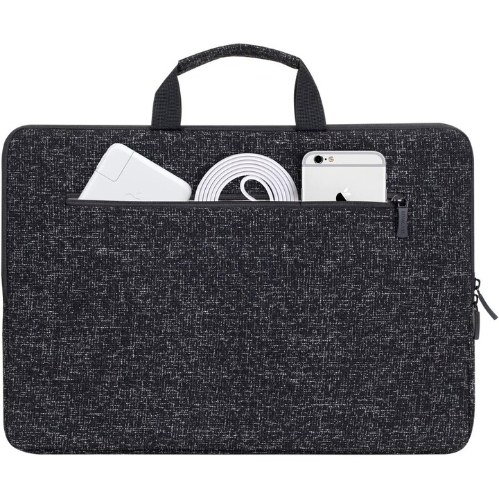 RIVACASE Cartella Anvik porta pc 15.6", nera, con manico, materiale impermeabile, interno felpato, tasca posteriore porta s