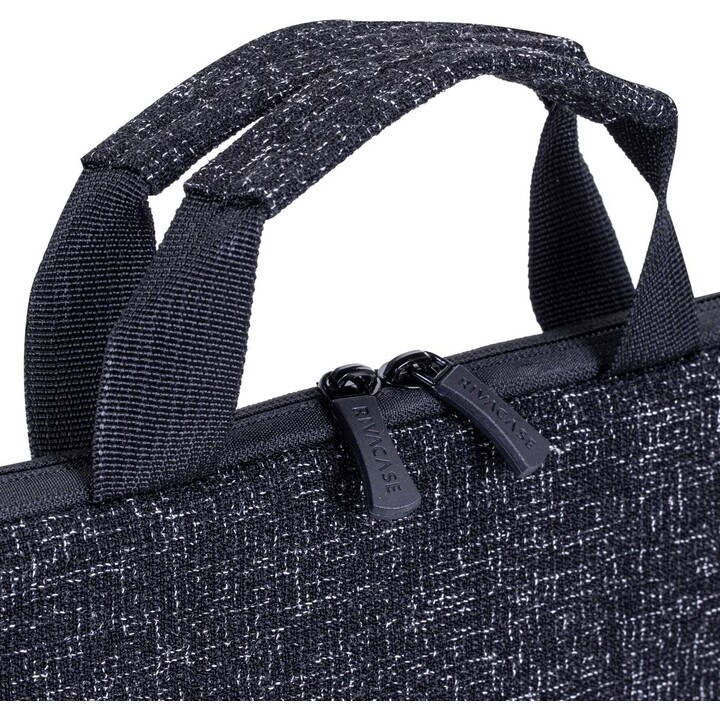 RIVACASE Cartella Anvik porta pc 15.6", nera, con manico, materiale impermeabile, interno felpato, tasca posteriore porta s