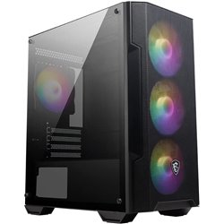 MSI MAG FORGE M100A computer case Micro Tower Black, Transparent