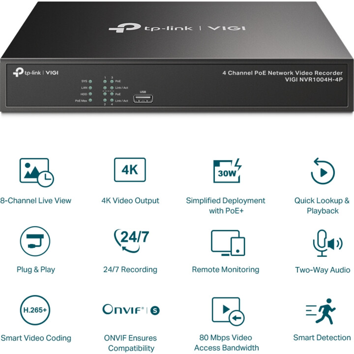 TP-LINK VIGI NVR1004H-4P Rejector