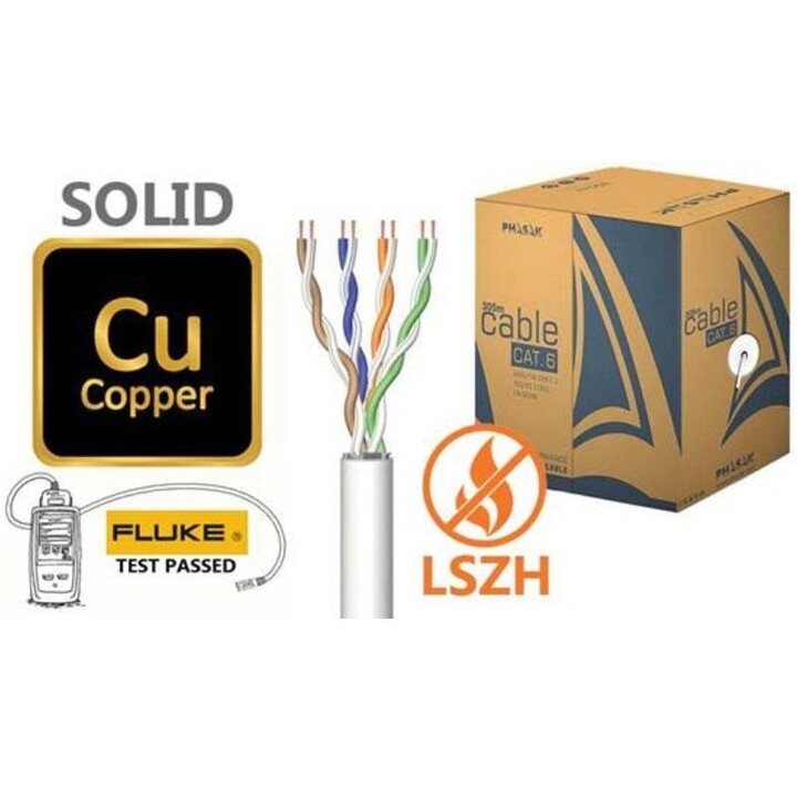 RJ45 Kabeltrommel LSZH Phasak PHR 652 Cat.6/ 305m/ Grau