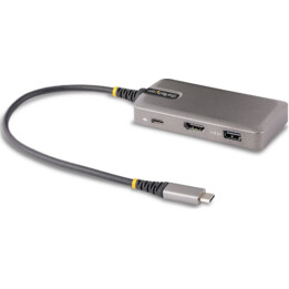 StarTech.com Adaptateur USB-C Multiport, HDMI 4K 60Hz avec/HDR, Hub USB 3 ports, 100W Power Delivery Pass-Through, Mini Station 