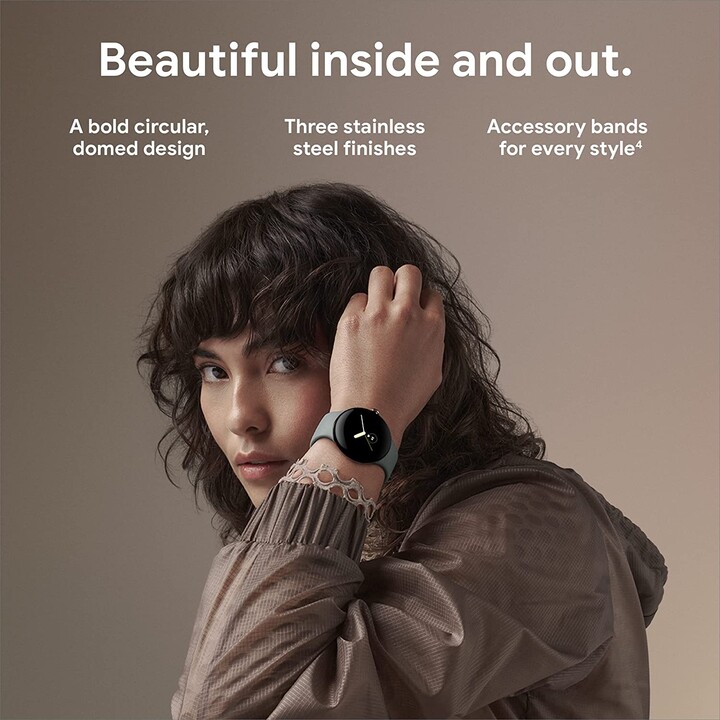 Google Pixel Watch WiFi 41mm Cassa in Oro Champagne con Cinturino Sport Nocciola