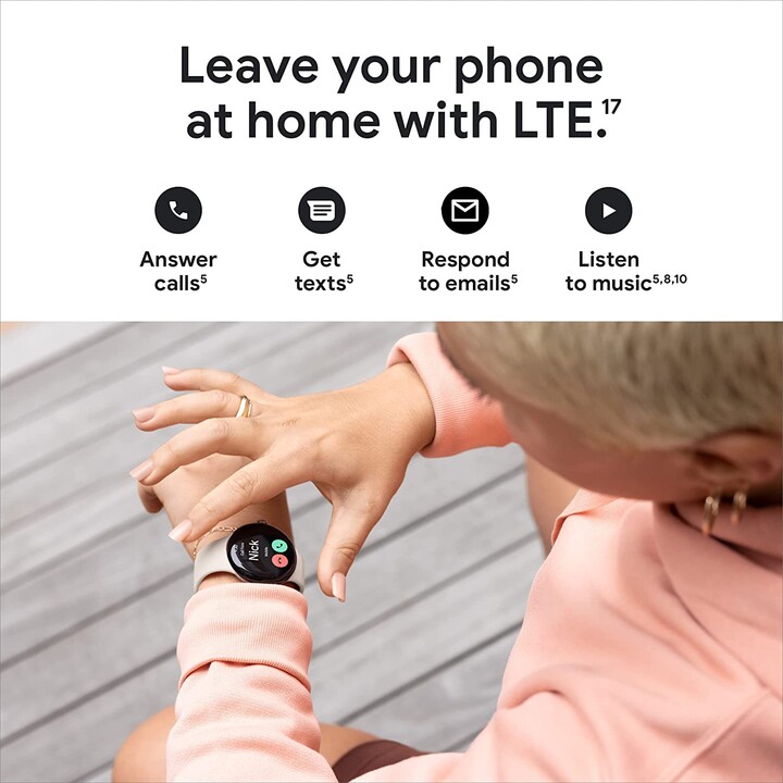 Google Pixel Watch WiFi 41mm Caixa Dourada Champanhe com Pulseira Esportiva Avelã