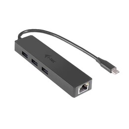 i-tec C31GL3SLIM hub USB-C slim pasivo de 3 puertos con Gigabit Ethernet, gris