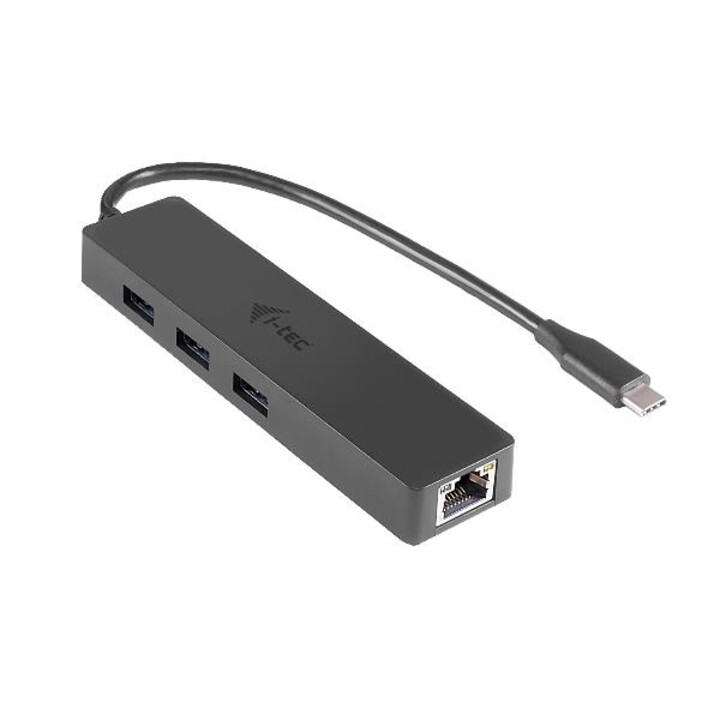 i-tec C31GL3SLIM slim passive USB-C hub with 3 ports and Gigabit Ethernet, grey