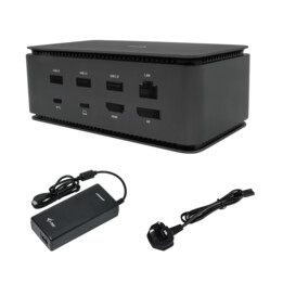 i-tec USB4 Metal Docking Station Dual 4K HDMI DP + Universal-Ladegerät 100 W Schwarz