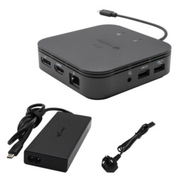 i-tec TB3TRAVELDOCKPD60W base & duplicador de portas Com fios Thunderbolt 3 Preto