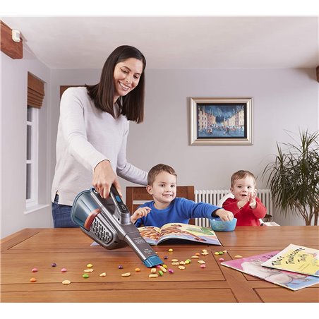 Black & Decker BHHV320J aspiradora de mano Azul, Titanio Sin bolsa