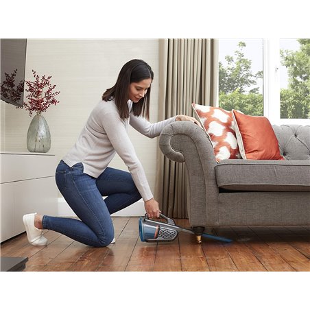 Black & Decker BHHV320J aspiradora de mano Azul, Titanio Sin bolsa