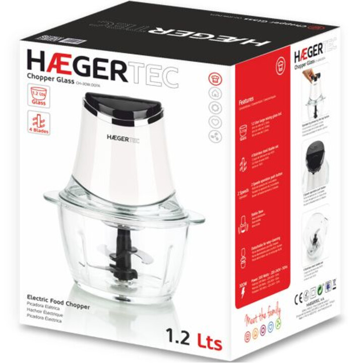 Haeger chopper glass picadora inox
