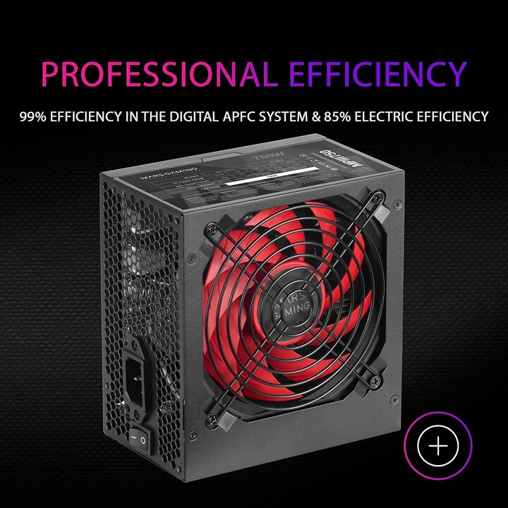 FUENTE ALIMENTACION 750W MARS GAMING PFC-ACTIVO 12CM ATX