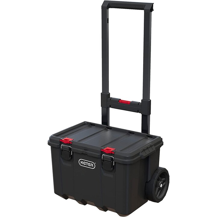 Keter Stack'N'Roll juego de 3 cajas de herramientas con ruedas para transporte profesional, Negro