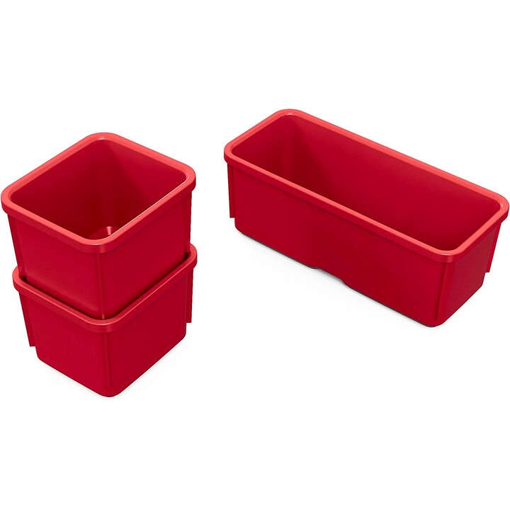 Keter Stack'N'Roll juego de 3 cajas de herramientas con ruedas para transporte profesional, Negro