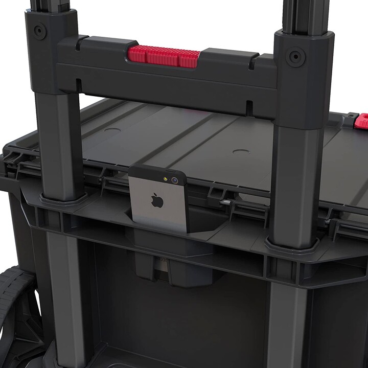 Keter Stack'N'Roll juego de 3 cajas de herramientas con ruedas para transporte profesional, Negro