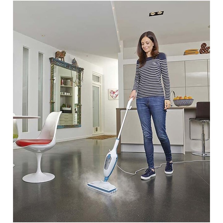 5-in-1-Dampfmopp-Staubsauger Black & Decker FSMH13E5 Blau Weiß