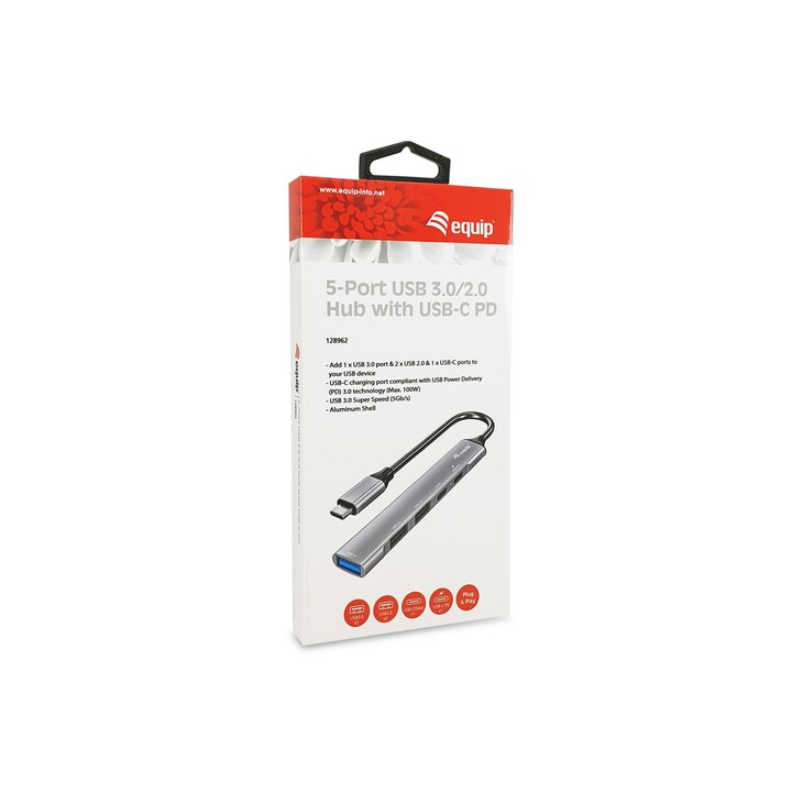 Usb 3.0-2.0 Hub 5P Mit Usb-C 100W Usb Pd