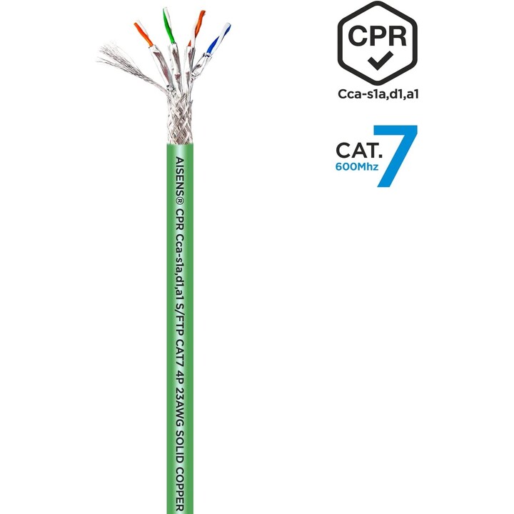 Kabeltrommel RJ45 SFTP AWG23 LSZH CPR Cca Aisens A146-0667 Cat.7/ 305m/ Grün