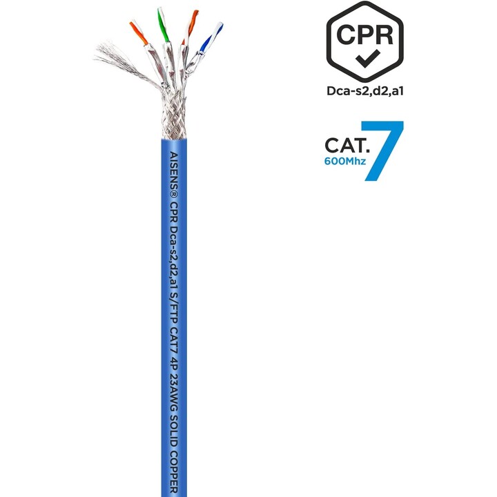 Cable Reel RJ45 SFTP AWG23 LSZH CPR Dca Aisens A146-0666 Cat.7/ 500m/ Blue