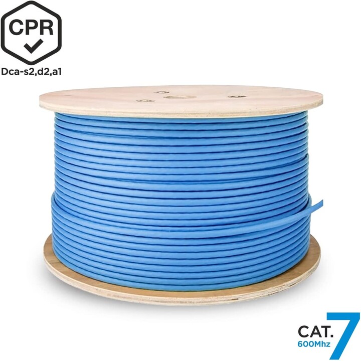 Carretel de Cabo RJ45 SFTP AWG23 LSZH CPR Dca Aisens A146-0666 Cat.7/ 500m/ Azul