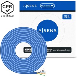 Carretel de Cabo RJ45 UTP AWG24 LSZH CPR Dca Aisens A135-0662 Cat.6/ 100m/ Azul