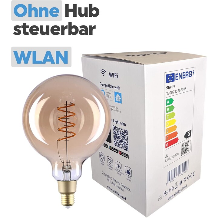 Shelly Lâmpada Inteligente Vintage G125 LED WiFi