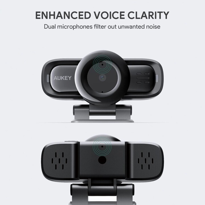 Aukey PC-LM3 Stream Series Autofocus Full HD Webcam con sensore 1/3"-CMOS nero