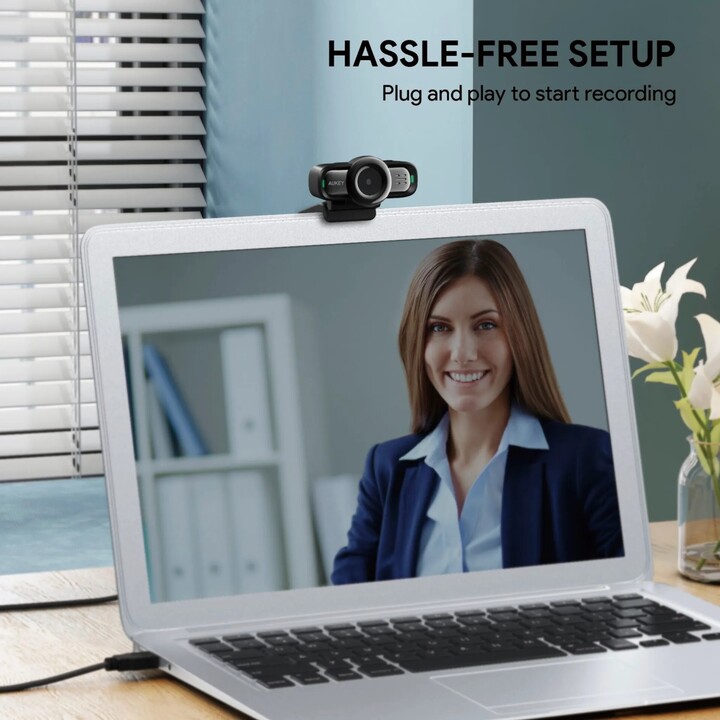Aukey PC-LM3 Stream Series Autofocus Full HD Webcam con sensore 1/3"-CMOS nero