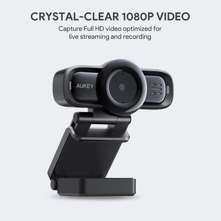 Aukey PC-LM3 Stream Series Autofocus Full HD Webcam con sensore 1/3"-CMOS nero