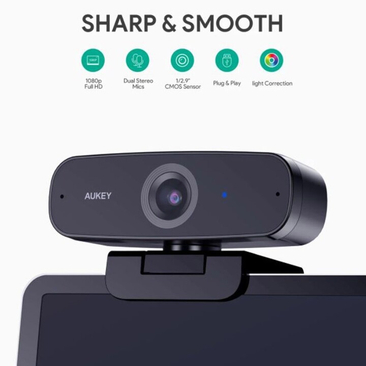 Aukey PC-W3 Stream Series Full HD Webcam with 1/2.9" CMOS Sensor black