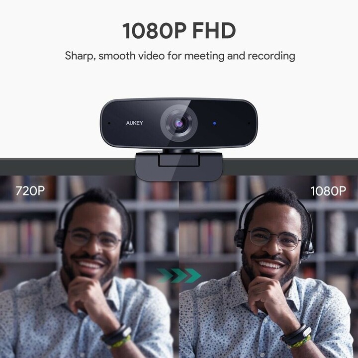 Aukey PC-W3 Stream Series Full HD Webcam with 1/2,9"-CMOS Sensor black
