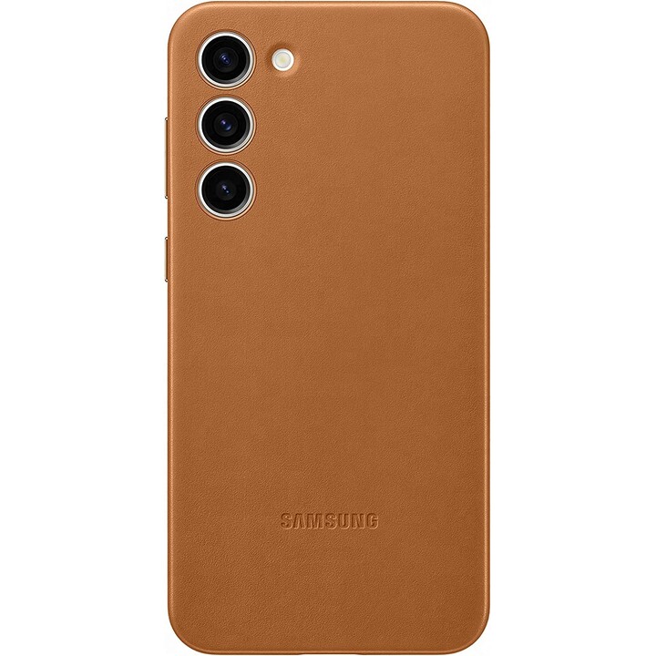 Samsung S23 Capa de couro para Galaxy S23 Plus Camel