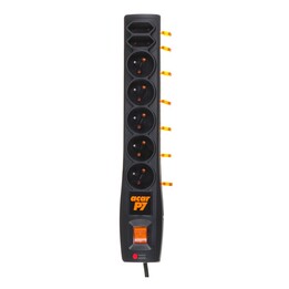 HSK DATA P& 3m multiple socket 5 AC outlets Indoor / outdoor Black