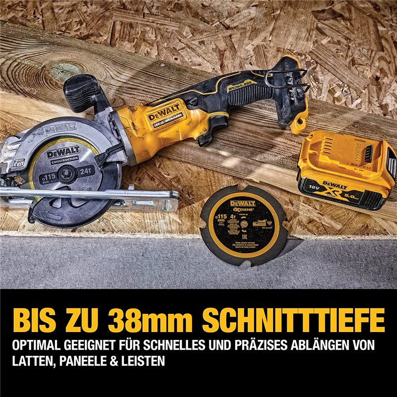 Serra circular portátil DEWALT DCS571NT-XJ 115 mm 18V T-STAK preto, amarelo