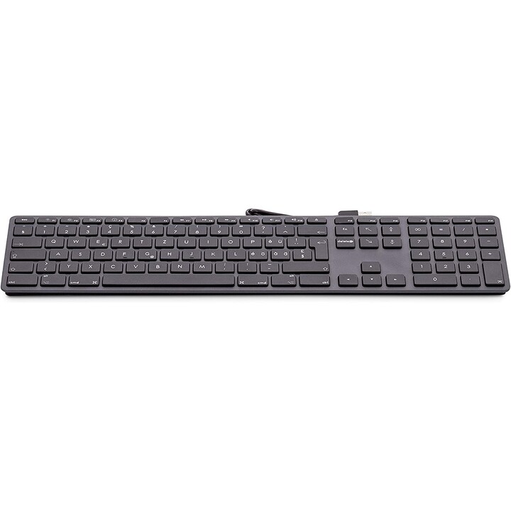 Teclado numérico USB KB-1243, 110 teclas, 2x USB, aluminio, diseño polaco, macOS, gris espacial