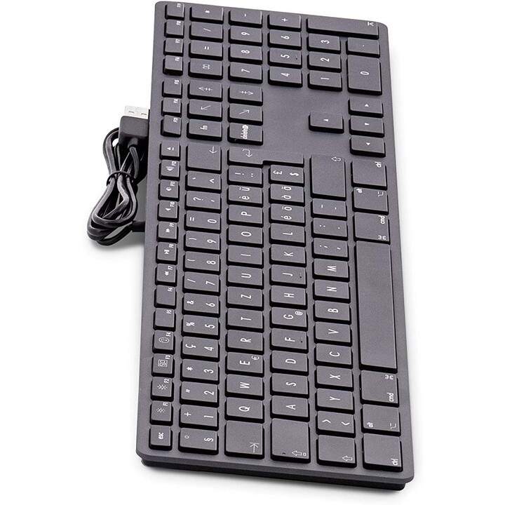 Clavier numérique USB KB-1243, 110 touches, 2x USB, aluminium, disposition polonaise, macOS, gris sidéral