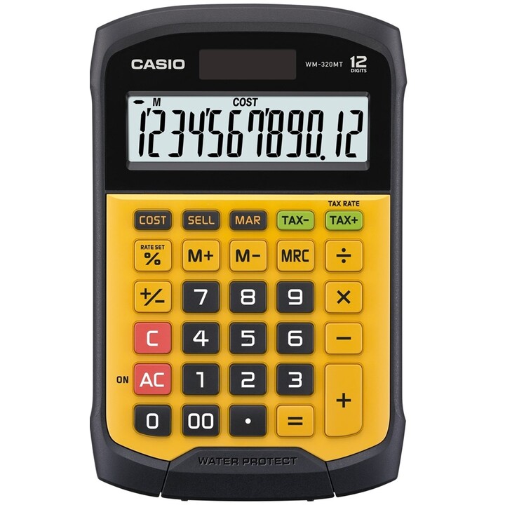 Casio WM-320MT Taschenrechner Tasche Display-Rechner Schwarz , Gelb