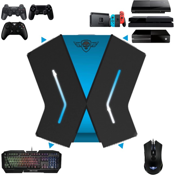 CONTROLEUR DE CONVERTISSEUR CONVERTISSEUR ESPRIT DE JEU GAMER CROSS X - PERMET D'UTILISER TOUT CLAVIER ET SOURIS - PLUG AND 