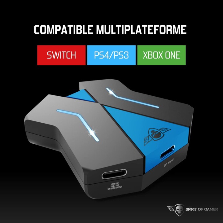 CONTROLEUR DE CONVERTISSEUR CONVERTISSEUR ESPRIT DE JEU GAMER CROSS X - PERMET D'UTILISER TOUT CLAVIER ET SOURIS - PLUG AND 