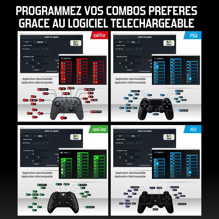 CONTROLEUR DE CONVERTISSEUR CONVERTISSEUR ESPRIT DE JEU GAMER CROSS X - PERMET D'UTILISER TOUT CLAVIER ET SOURIS - PLUG AND 