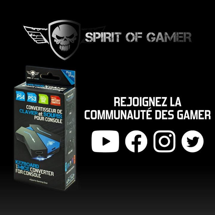CONTROLEUR DE CONVERTISSEUR CONVERTISSEUR ESPRIT DE JEU GAMER CROSS X - PERMET D'UTILISER TOUT CLAVIER ET SOURIS - PLUG AND 