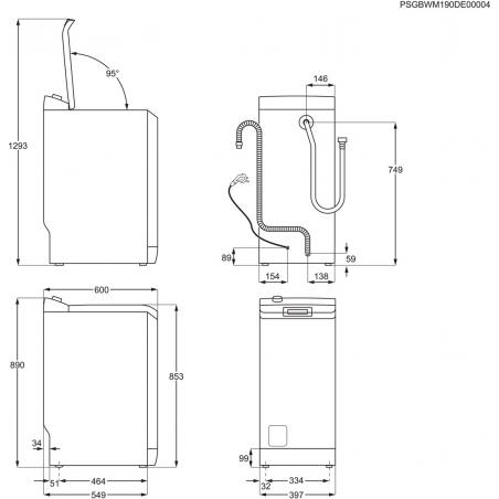 Electrolux EW2TN5261FP Lavadora de carga superior 6 kg 1200 rpm blanca