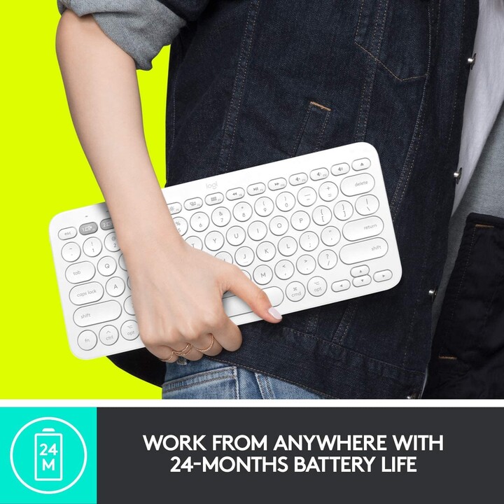 Logitech K380 Multi-Device Bluetooth Keyboard (wireless, white)