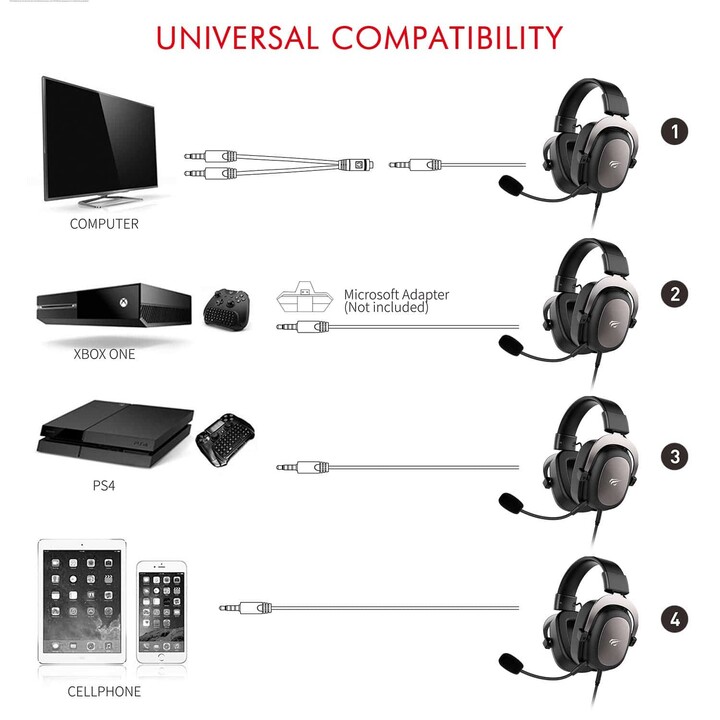 Havit H2002d Headphones Headband Black