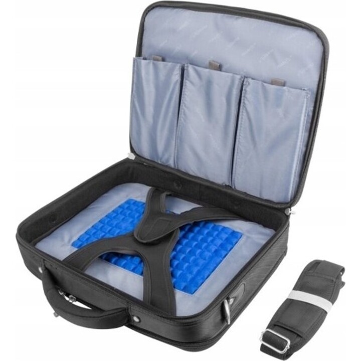 NATEC CASE NTO-0392 SCHWARZ - FÜR LAPTOP BIS ZU 39,6 cm - 15 TASCHEN + 3 FÄLLE - NYLON - ANTI-SHOCK-SYSTEM