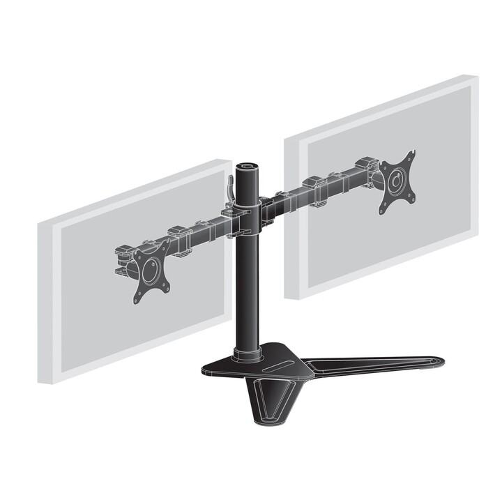 Montagem de monitor duplo Iiyama DS1002D-B1 para dois monitores de até 30"" (VESA 75-100mm, máx. 10kg) preto