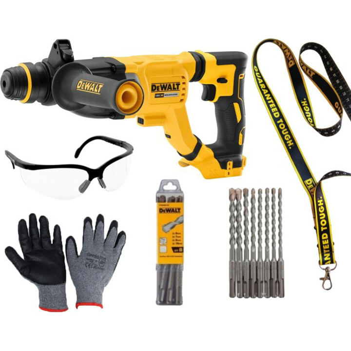 Martelo rotativo DeWALT DCH263N-XJ, 18V XR Li-Ion SDS+, tecnologia de motor sem escovas, amarelo/preto